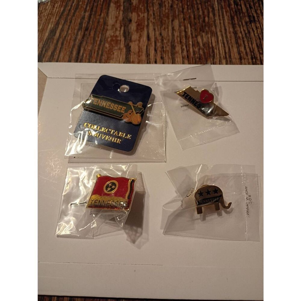 Tennessee State Pin Lot Enamel Hat Lapel Pins Souvenir Set 4pc NEW